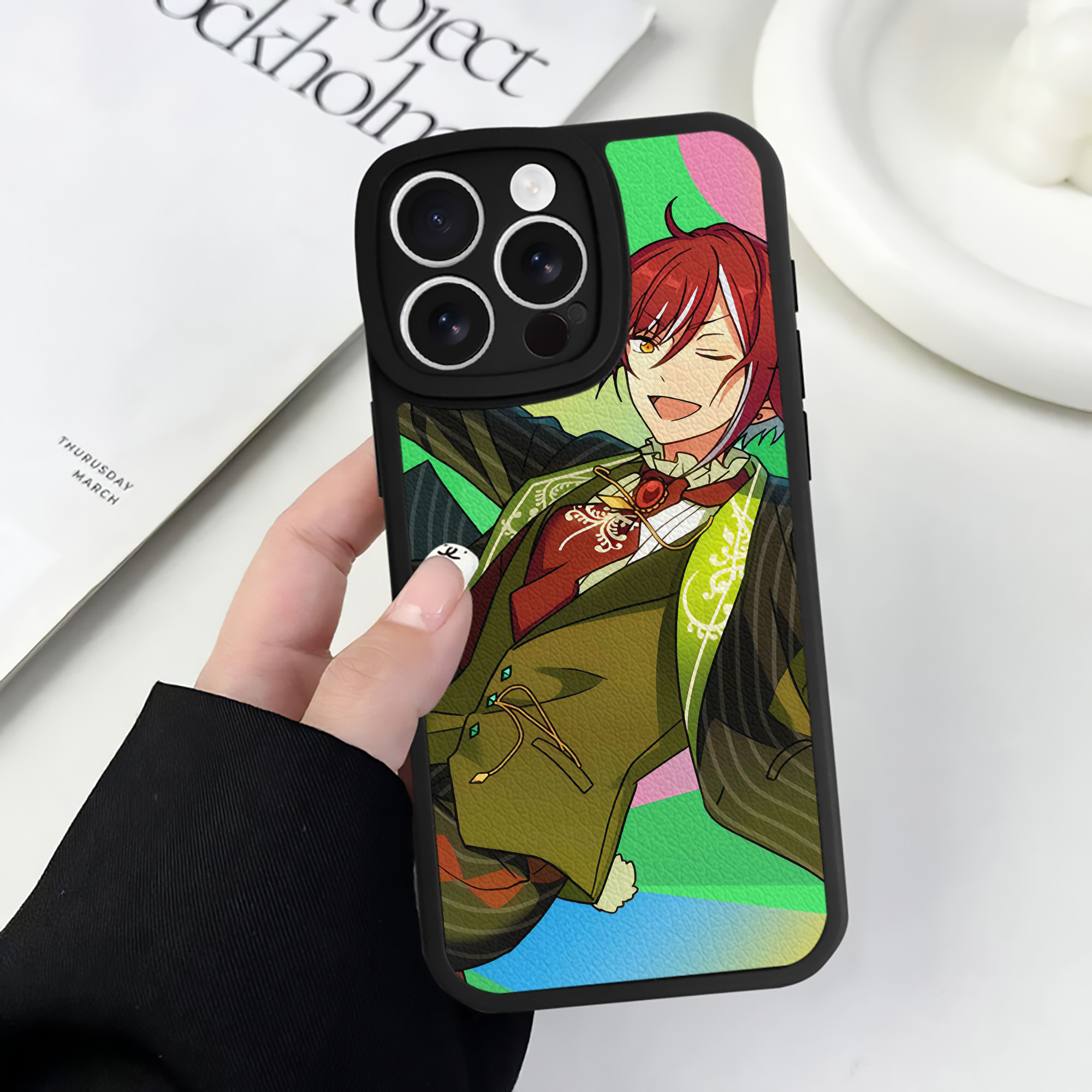 （画像用） あんさんぶるスターズ! Ensemble Stars 【iPhone 16シリーズ対応】シリコンスマホケース（レザー調） 材質：シリコン